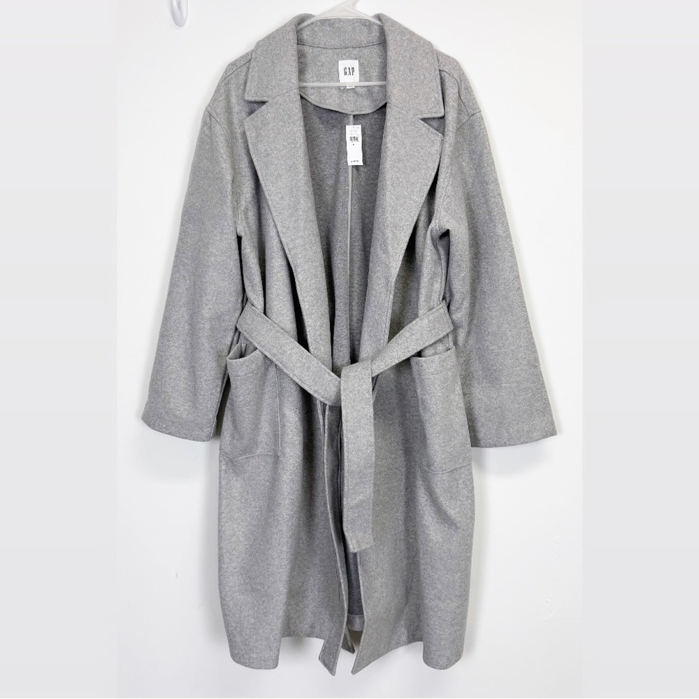 Gap Wrap Top Coat Womens Gray XL Polyester Long NWT